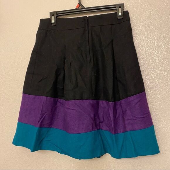 Atmosphere Ireland Wool Blend A-Line color block stripe Skirt womans 10-12 - Picture 2 of 10